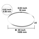Band Saw Blade, 1650*16*0.56mm, 5 PCS/Pack Bandsaw Blades for Replacement, Carbon Steel Blade, V952-JGJJT1650MM16U0Z8V0