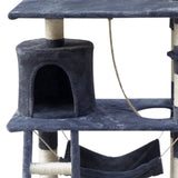i.Pet Cat Tree 141cm Tower Scratching Post Scratcher Condo Wood House Bed Grey PET-CAT-PCT63-GR