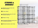12 Cube Wire Grid Organiser Bookcase Storage Cabinet Wardrobe Closet Black V63-827861