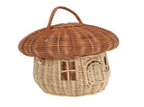 Light Brown Mushroom Shaped Woven Basket for Home Decor, Practical and Stylish Storage Solution V1366-AZ2-W-17365