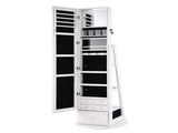 Artiss 360&deg Rotating Jewelry Cabinet Full Length Mirror, White JC-B-ROT02-164-WH