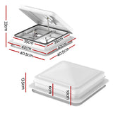 Weisshorn Caravan Roof Vent Fan Air Exhaust Hatch 12V RV Motorhome Camper White CARAVAN-VENT-B-42X42X12-WH