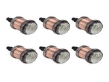 6 Pcs Lamp Holder Metal E26 E27 Screw Retro Lighting Base Accessories with Ground Aluminum ShellRed V1294-YM0714-3119210198013