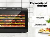 Devanti Food Dehydrator 6 Tray Fruit Dryer Jerky Maker With Stainless Steel Rack FD-E-RACK-306