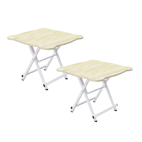 SOGA 2X White Minimalist Cat Ear Folding Table Indoor Outdoor Portable Stall Desk Home Decor TABLE1203X2