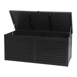 Gardeon Outdoor Storage Box 490L Container Lockable Garden Bench Shed Tools Toy All Black OSB-S490-ABK