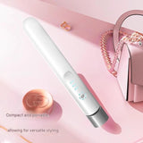 White Cordless Mini Hair Straightener and Pink Curler and Heat Resistant Silicone Storage Mat - 3 V888-ELOSUNG56169-3