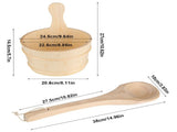 Bathroom Natural Wooden Bucket Ladle Set for Sauna SPA Bath Accessories V1294-YM0901-JY02143