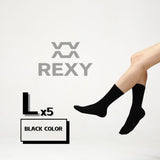 5X Rexy 3D Seamless Crew Socks Large Slim Breathable BLACK V274-GM-RX3DCW-L5-BK