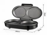 Electric Omelette Maker with Dual Non-Stick Cooking Plates, 850W Double-Sided Heating for Quick V1341-ZY-A7SWCGE3-BLACK