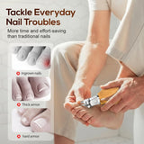 Wide Jaw Opening Anti-Splash Slanted Nail Clipper, Curved Blades for Ingrown & Thick Nails, V1258-DP02-F-399