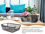 Farmhouse Style Wire Basket Set, Metal Mesh Rectangular Storage Organizer Bins, 11.8 x 7.1 x 4. Home V1369-AZ3-W-12989