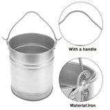 Sturdy Metal Bucket, Plated Silver, Heavy Capacity with Handle for Storage V1192-AZ-W-29837
