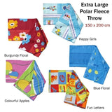 Assorted Extra Large Print Polar Fleece Throw Rug 150 x 200 cm Happy Girls V442-ATX-THROW-POLARFHAPPYGIRLS-MULTI-RE