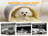 CutyPet Winter, Removable Washable Plush Cat Bed with Anti-Slip Bottom, Semi-Enclosed Warm Pet V1366-AZ2-W-11431