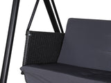 Gardeon Outdoor Swing Chair Garden Bench Furniture Canopy 3 Seater Rattan Grey GSC-BST-RAN-3S-GR