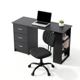 Artiss Desk & Chair Set 120cm Computer Desk with 3 Drawers & Open Shelves, Ergonomic Armless FURNI-DESK120-1142-BK