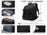 Grey 40L Large Capacity Travel Backpack - Water-Resistant Hiking Rucksack with USB Charging Port V888-ELOSUNG33672