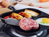 Nonstick Square Grill Pan 3 Section Versatile Breakfast Skillet Divided Egg Frying Pan for Stove V1294-YM0901-3118240108311