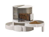 Pet Water Food Dispenser, 2 in 1 Large Capacity Translucent Automatic Cat Water Food Dispenser Pet V1369-AZ3-W-00875