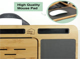 CARLA HOME Bamboo Laptop Lap Desk with Cushion and Angle Adjustable for Office and Home LSB-36066