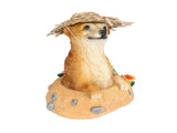 Straw Hat Meerkat Ornaments Meerkat Garden Statue Flower Pot Decoration Resin Crafts for Lawn Garden V1294-YM0715-3111210436111