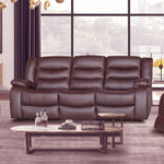 3 Seater Recliner Sofa In Faux Leather Lounge Couch in Brown V43-REC-FAN3RBR