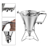 Stainless Steel Confectionery Funnels with Stand and 3 Nozzles, Commercial Grade Cake Decorating V1192-AZ-W-6290