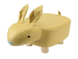 Cartoon Animal Shaped Stool Kid Home Living Room Cute Wooden Footstool for Playroom Courtyard Yellow V1294-YM0703-3116230000412