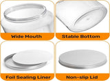 2 Pack 1 Gallon Extra Large Clear Plastic Jars, 118 OZ Food Storage Container with Lid, BPA Free V1259-DP01-A-940