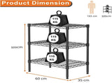 CARLA HOME 3-Tier Adjustable Metal Storage Shelves Wire Rack Organizer for Kitchen, Pantry, Bathroom V178-36202