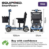 EQUIPMED SmartPacer Ultra-Lightweight Mobility Scooter w/ Li-ion Battery, Only 19kg, Foldable, V219-HMBMSCEQ1BLB