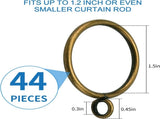 44 Pack Curtain Rings with Eyelets, Metal Drapery for Pinch Pleat Curtains, Drape Ring 1.5 Inch I D, V1259-DP01-A-4349