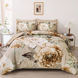 Cozy Floral Comforter Set, King Size, Quilted Warm Bedding with Pillowcases V745-MAB010948AJ3