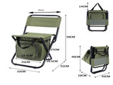 3-in-1 Blue Large Portable Folding Camping Chair with Zippered Cooler Bag and 35*35cm Thick Plush V888-ELOSUNG52305