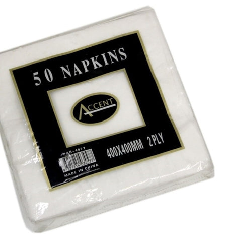 bulk 2400 White Napkin Dinner 2ply 40cm V637-PAR33038