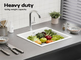Cefito Kitchen Sink 45x45cm Granite Stone Sink Single Bowl White SINK-STONE-A-4545-WH