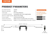Safety Squat Bar, 318kg Fitness Squat Bar, Safety Squat Bar Attachment with Shoulder and Arm Pads, V952-GLG2YCDBS150OUNZ2V0