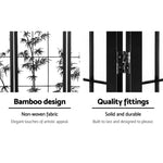 Artiss 8 Panel Room Divider Screen 348x179cm Bamboo Black White RD-5019-8P-BK