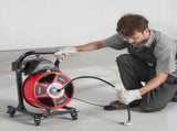 Drain Cleaner Machine 15m x 13mm, Manual Feed Sewer Snake Auger on Wheels - with 4 Cutters & V952-SDJJKLSGDSTJWGUIY002V3