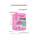 PINK Children's Password Piggy Bank, Stores Coins & Paper Money, Auto Roll-Up, Sound & Light V1232-CQG004