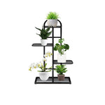 SOGA 4 Tier 5 Pots Black Metal Plant Stand Flowerpot Display Shelf Rack Indoor Home Office Decor FPOTH02