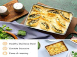 Stainless Steel Toaster Oven Trays, 2 Pack Small Non Toxic Baking Cookie Sheets for Cake Baking, V1189-LC-RY-00062