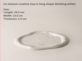 Speckled White Ceramic Tray Set Jewelry Organizer & Fruit Dish for Home V1107-CS-PMBTCSNP