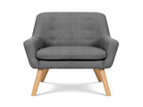 Artiss 2X Armchair Lounge Chair Accent Tub Chair Grey ANNE UPHO-B-ARM04-GYX2