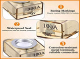 4 Pack 300A Terminal Fuses, 58V DC Max IP66 Waterproof Marine Rated Battery Fuse for RV, Boat, EV, V1366-AZ2-W-14348