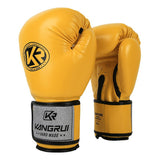Yellow And Silver Durable 10oz PU Leather Boxing Gloves - Padded & Ventilated for Training V888-ELOSUNG23999