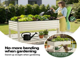 Green Fingers Mobile Raised Garden Bed With Wheels Storage Shelf 81cm Height for Vegetables Herb GB-AG-PLAT-WLS-WH