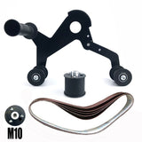 Angle Grinder Belt Sander Attachment Metal Bracket with Three Roller Support for Pipe Tube 360 V1341-ZY-9TSSYUPP-ROUNDTUBESANDERM10
