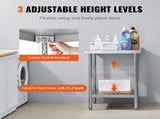 Stainless Steel Prep Table, 24 x 24 x 34 Inch, Heavy Duty Metal Worktable with 3 Adjustable Height V952-CFBXGGZTLCWJ45FJ5V0